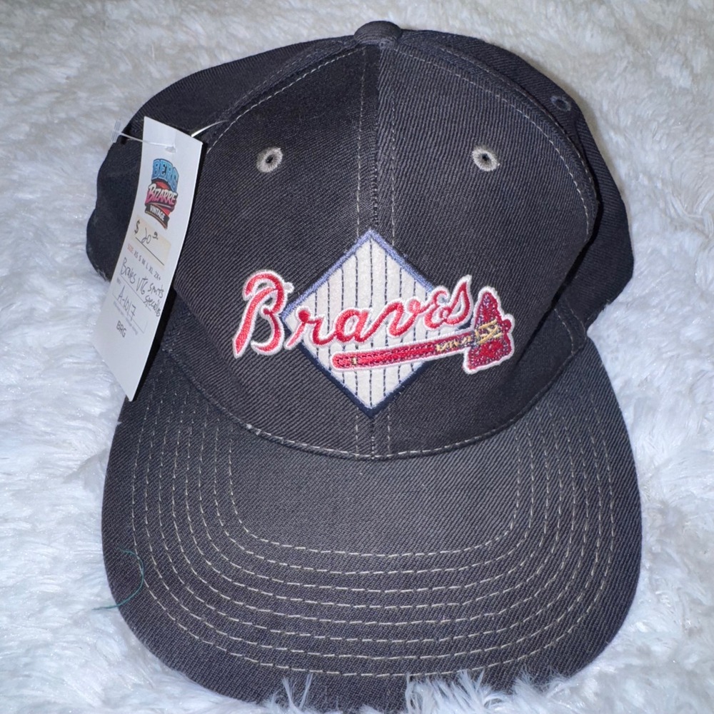 Sports Specialties Atlanta Braves Hat Mens 7 1/2 Navy Blue Vintage MLB